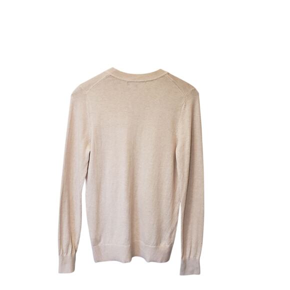 Quince Womens Cashmere Blend V Neck Thin Cream Sweater Size XS Classic Neutral - Picture 5 of 6